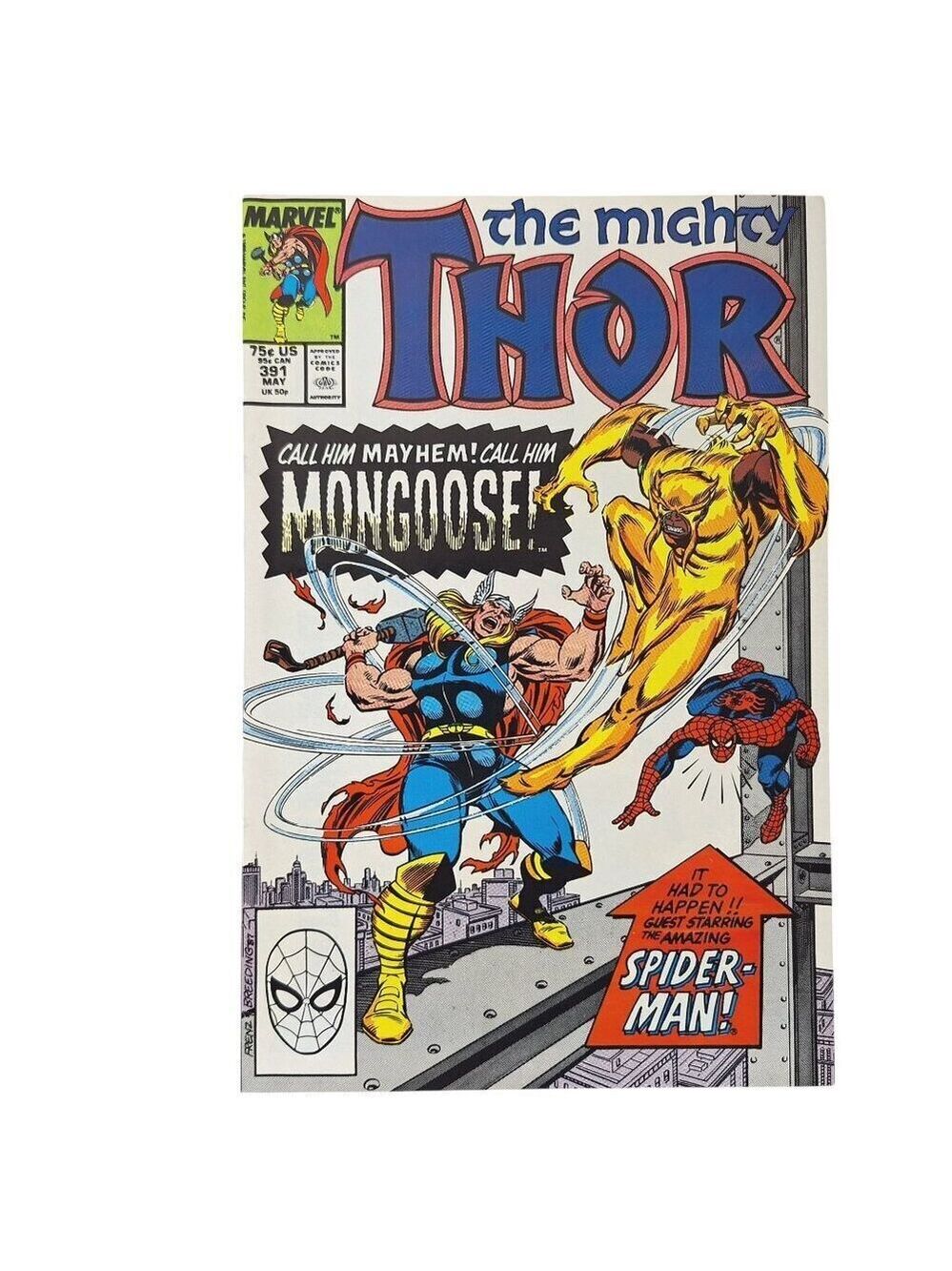 Marvel The Mighty Thor 391 Mongoose 1988 Comic Book